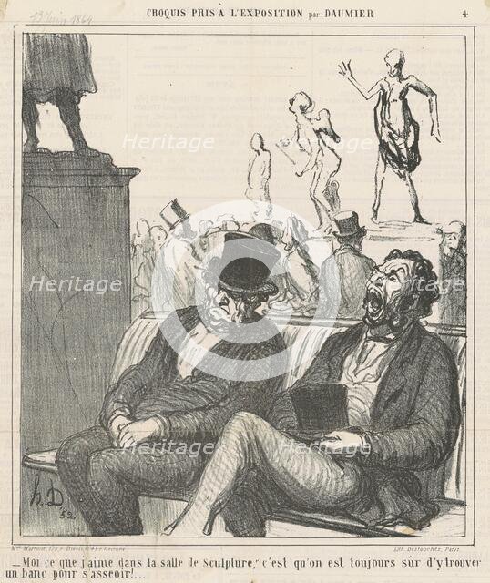 Moi ce que j'aime dans la salle de sculpture ..., 19th century. Creator: Honore Daumier.