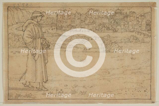 The Hill of Venus - Walter at the Hill of Venus, 1866. Creator: Sir Edward Coley Burne-Jones.