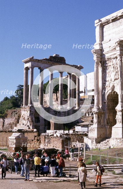 Ruins of the Forum and Temple of Saturn, Rome. Artist: Unknown