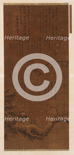 Birds and plum-blossoms in the snow, Ming dynasty, 1368-1644. Creator: Unknown.