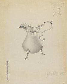 Silver Creamer, 1936. Creator: Amelia Tuccio.