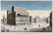 View of Mansion House, Cornhill and Lombard Street, City of London, 1790. Artist: Anon