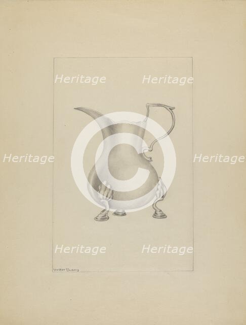 Silver Creamer, c. 1937. Creator: Hester Duany.