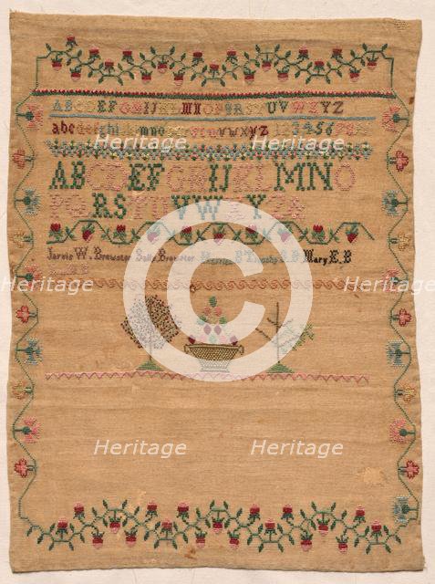Sampler, early 1800s. Creator: Unknown.