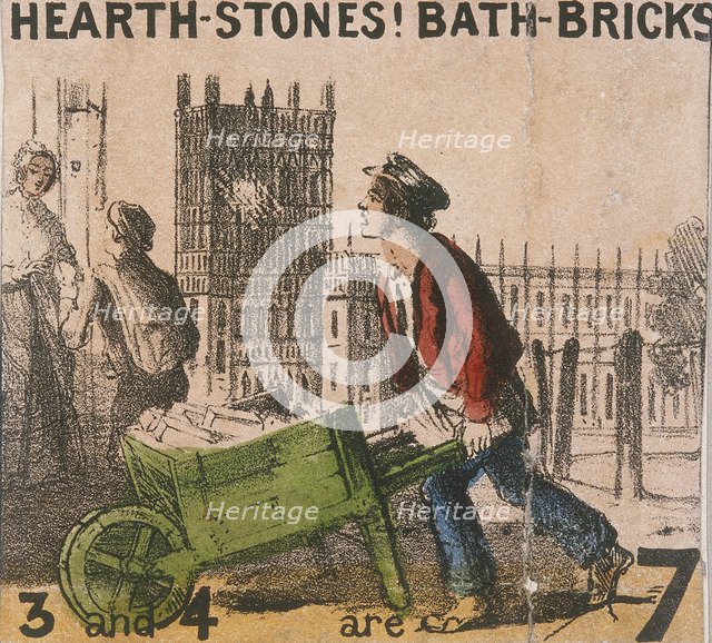 'Hearth-stones! Bath-bricks!', Cries of London, c1840.  Artist: TH Jones