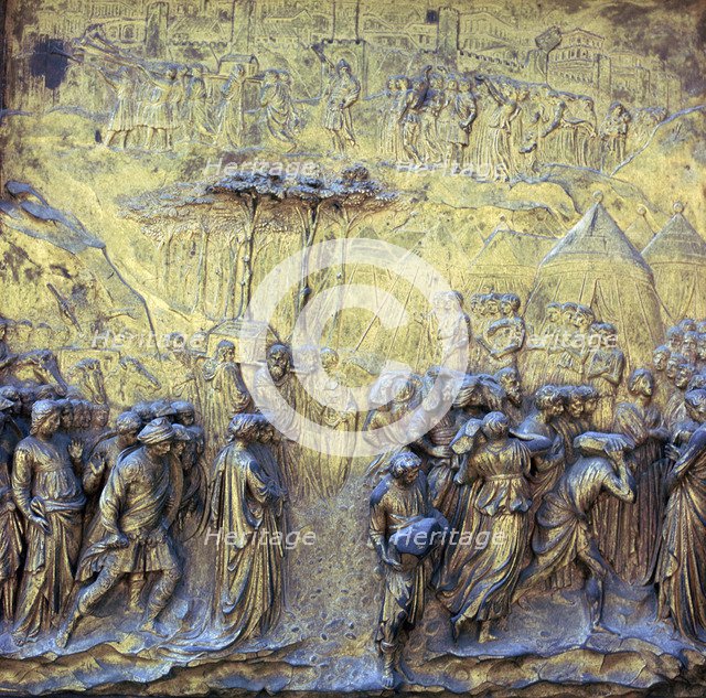 Detail of the doors of Paradise showing the Israelites at Jericho, 15th century. Artist: Lorenzo Ghiberti