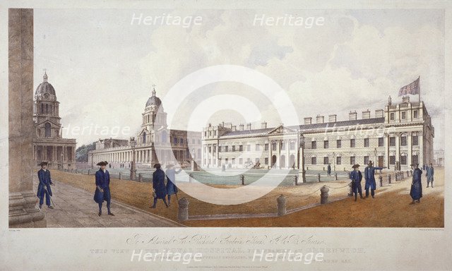 View of Greenwich Hospital with residents in the foreground, London, 1830. Artist: Anon