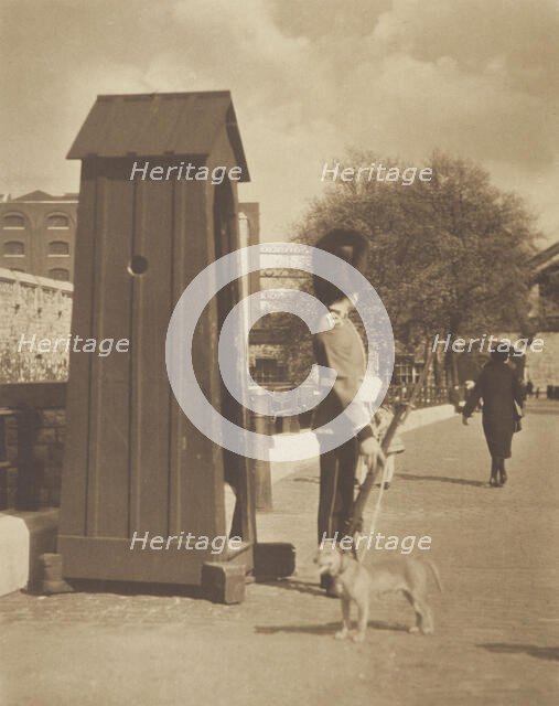 A tower sentry. From the album: Photograph album - London, 1920s. Creator: Harry Moult.