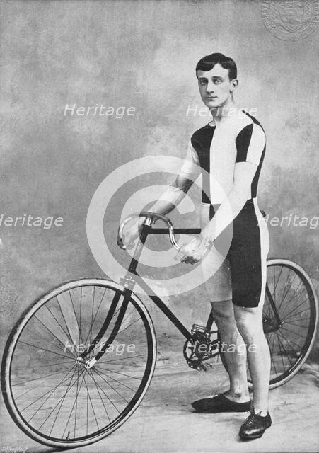 Portrait of the cyclist T Osborne, 1896.  Creators: T Osborne, RW Thomas.