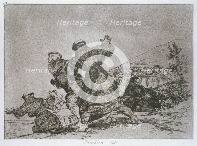 The Disasters of War, a series of etchings by Francisco de Goya (1746-1828), plate 43: 'También e…