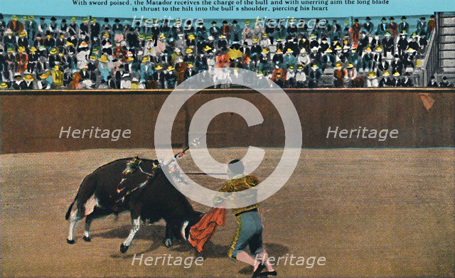 'The Challenge of the Matador, Plaza De Toros', c1939. Artist: Unknown.
