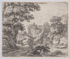 The Dome and the Waterfall, 17th century. Creator: Anthonie Waterloo.