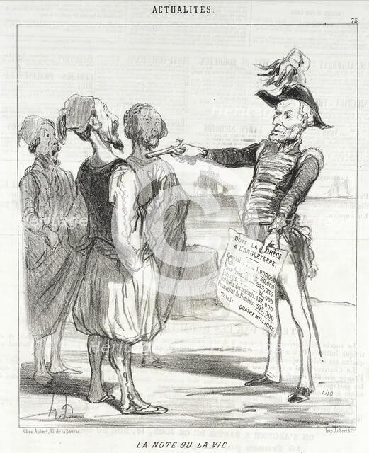 La Note ou la Vie, 1850. Creator: Honore Daumier.