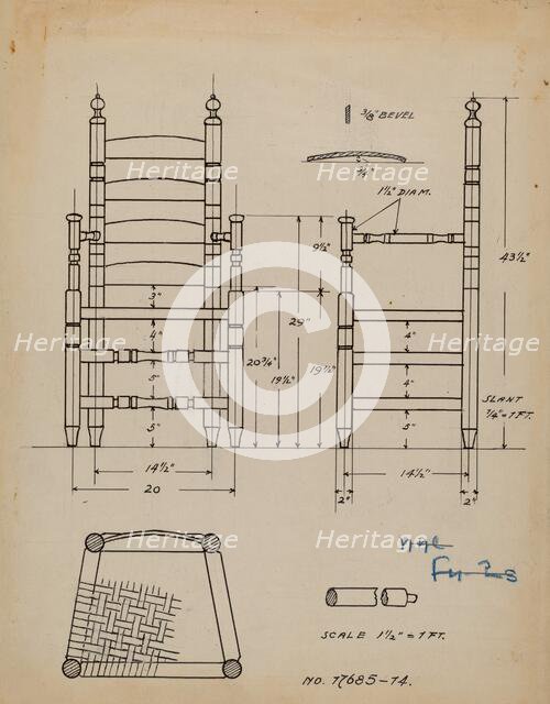 Armchair, 1935/1942. Creator: Margaret Knapp.