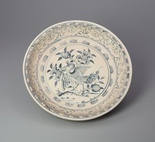 Dish with Peacock and Floral Motif, 15th century. Creator: Unknown.