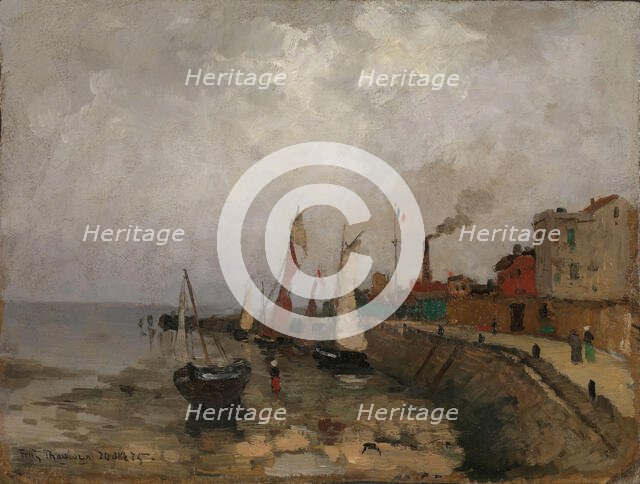French port (Le Havre), 1875. Creator: Frits Thaulow.