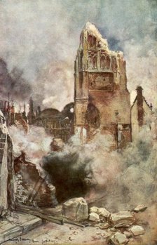 'Bombardment of the Belfry', Arras, France, July 1915, (1926).Artist: Francois Flameng