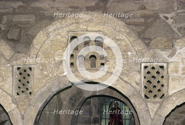 Latticework, Church of Santa Cristina de Lena, Pola de Lena, Asturias, Spain, 9th century, (2008). Creator: LTL.