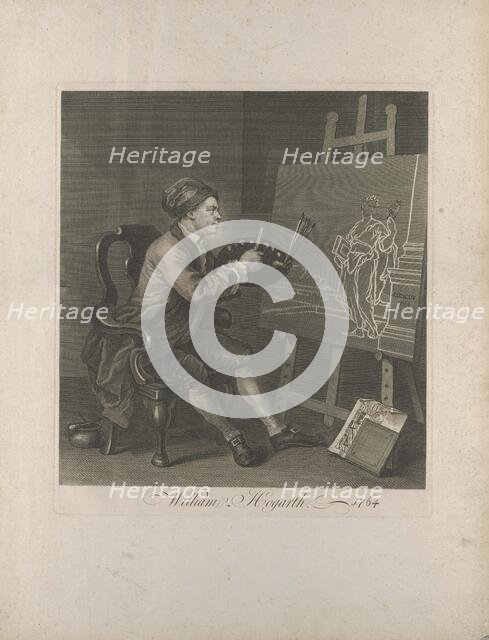 Self-portrait (Hogarth painting the Comic Muse), 1764. Creator: Hogarth, William (1697-1764).