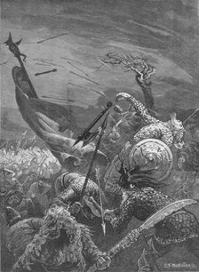 Death of King Harold at the Battle of Hastings, 1066 (1905). Artist: Unknown.