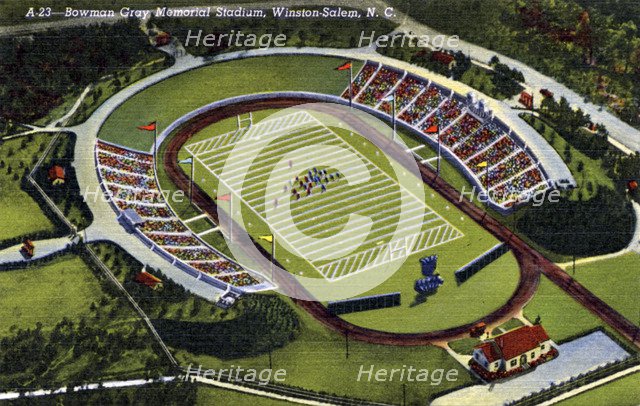 Bowman Gray Memorial Stadium, Winston-Salem, North Carolina, USA, 1940. Artist: Unknown
