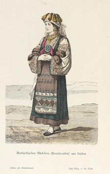 Costume Plate (Morlachisches Mädchen (Brautkostüm) aus Istrien), 19th century. Creator: Unknown.