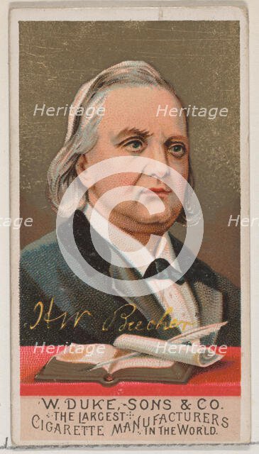 H.W. Beecher, from the series Great Americans (N76) for Duke brand cigarettes, 1888., 1888. Creator: Unknown.