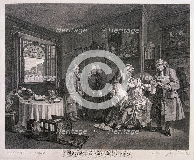 'Marriage a la mode, Plate VI', 1745. Artist: Gérard Jean-Baptiste Scotin