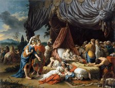 Alexander the Great and Hephaestion at the Deathbed of the wife of Darius III. Artist: Lagrenée, Louis-Jean-François (1725-1805)