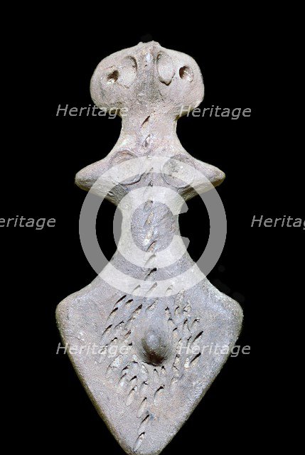 Indian terracotta bisexual figure, 3rd century BC. Artist: Unknown