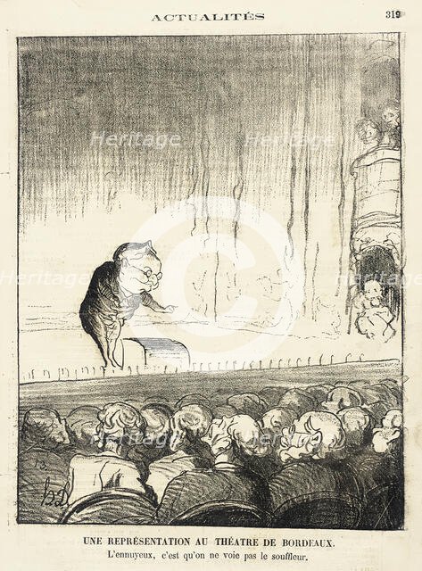 Une Représentation au théâtre de Bordeaux, 1871. Creator: Honore Daumier.