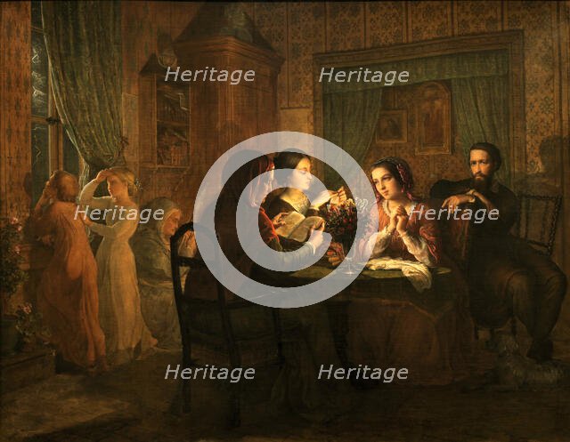 Le Poème de l'âme (Poem of the Soul). Le toit paternel (Fatherly roof), 1848-1849. Creator: Janmot, Louis (1814-1892).