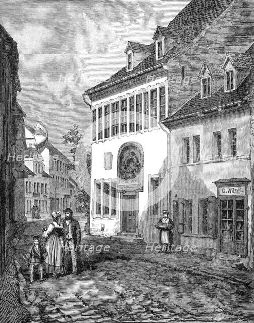 The Luther Celebration in Germany: house in which Luther was born at Eisleben, Nov. 10, 1483, (1883) Creator: Unknown.