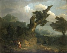 'A storm' - Prospero, Miranda and Caliban spy the shipwrecked Ferdinand, 1778. Artist: Thomas Jones.