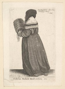 Nobilis Mulier Brabantica, (Noblewoman from Brabant), 1648. Creator: Wenceslaus Hollar.
