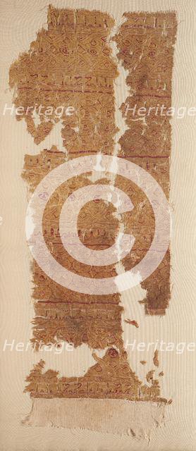 Tiraz with dense guilloche bands, 1100s. Creator: Unknown.