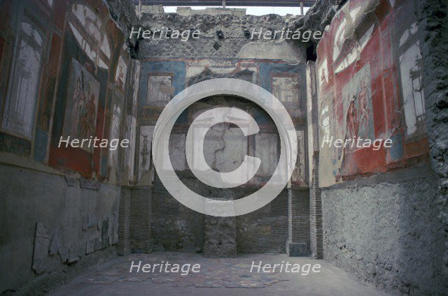 Interior of a house in the Roman town of Herculaneum, 1st century. Artist: Unknown