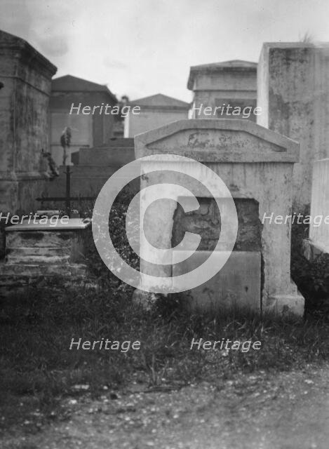 Tombs in St. Louis Cemetery, New Orleans, between 1920 and 1926. Creator: Arnold Genthe.