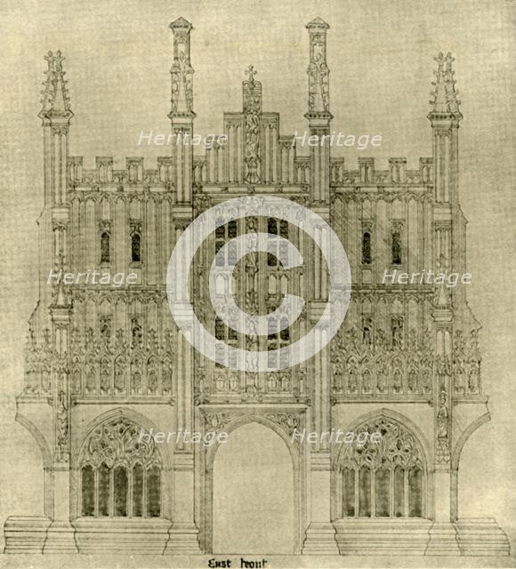 Architectural drawing: East front, 1833-1834, (1906).  Creator: AWN Pugin.