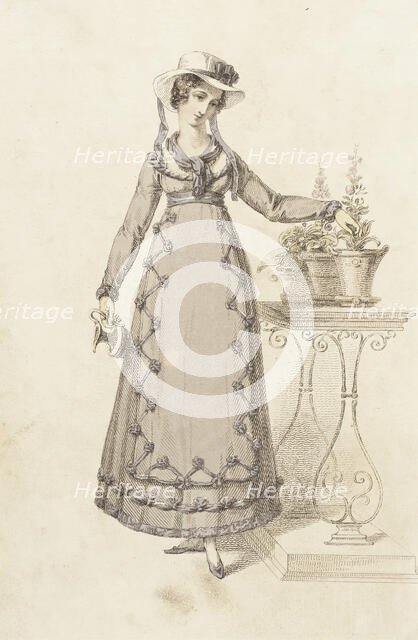 Fashion Plate (Cottage Dress), 1820. Creator: Rudolph Ackermann.