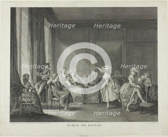 Dancing School, 1785. Creator: François Nicolas Barthélemy Dequevauviller.