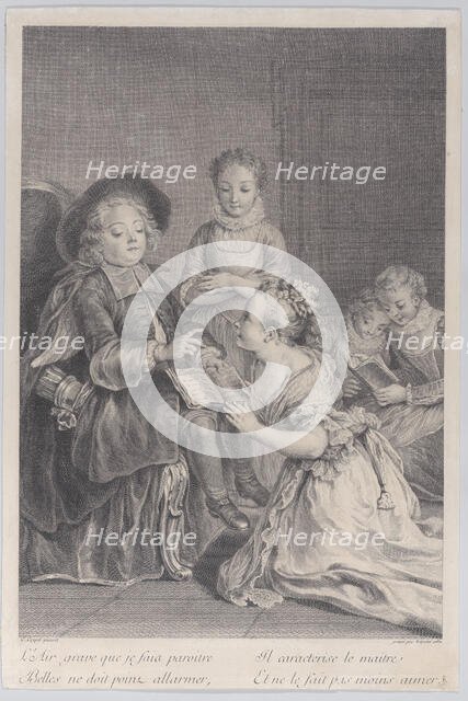 Cupid teaching (L'Amour-Précepteur), 1730. Creator: Francois Bernard Lepicie.