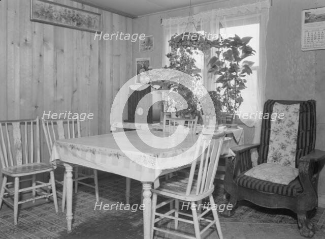 Interior of Evenson new one-room cabin, Priest River Valley, Bonner County, Idaho, 1939. Creator: Dorothea Lange.