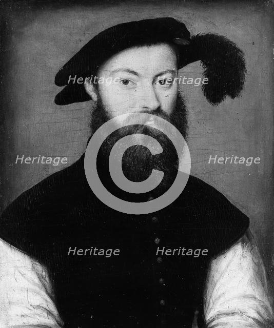 Portrait of a Man with a Black-Plumed Hat, ca. 1535-40. Creator: Corneille de Lyon.