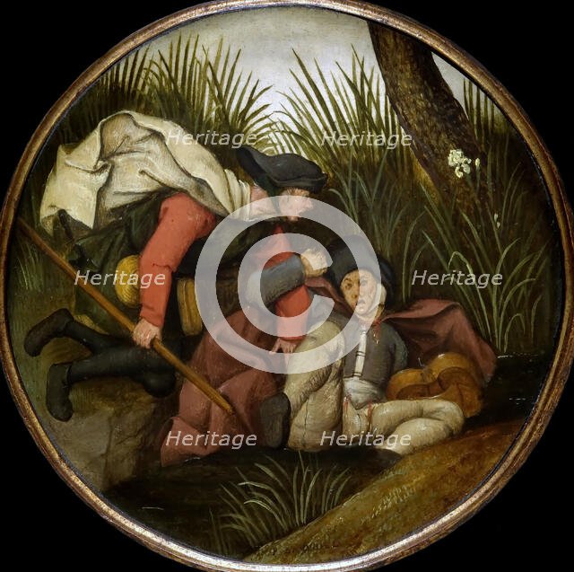 If the Blind Lead the Blind Both shall Fall into the Ditch , End of 16th cen. Creator: Brueghel, Pieter, the Younger (1564-1638).