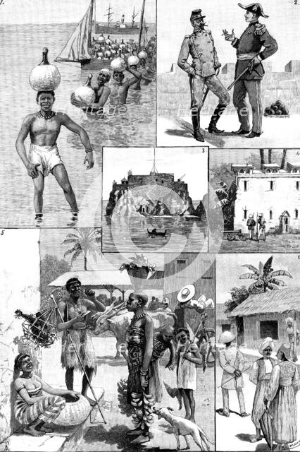 The Portuguese at Delagoa Bay - sketches by Mr. Wallis Mackay, 1890. Creator: P Naumann.