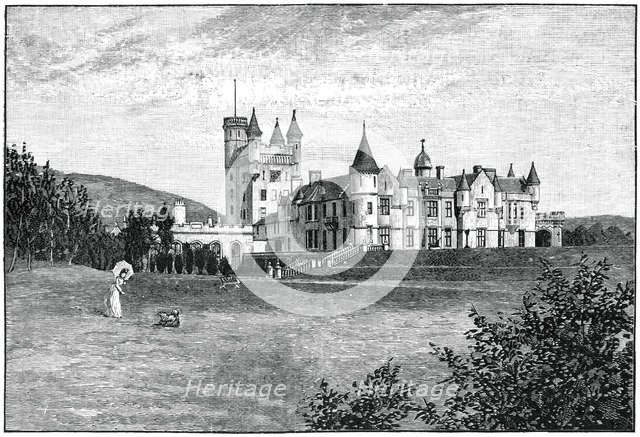 Balmoral Castle from the north-west, Aberdeenshire, Scotland, 1900.Artist: GW Wilson and Company