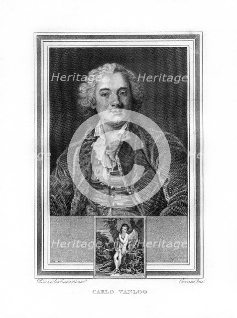 Carle or Charles-Andre van Loo, French subject painter, (1825).Artist: John Corner