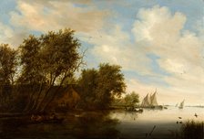 River View with a Man Hunting Ducks. Creator: Salomon Ruysdael.