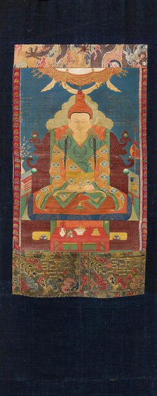 Thangka of the Tibetan king Songtsen Gampo, 18th century. Creator: Tibetan culture.